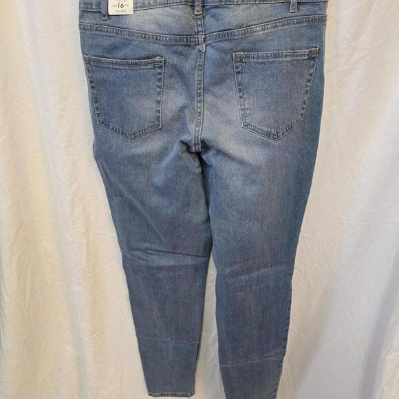 Bongo Missy‎ Jeans Skinny 16 Embroidered Jeggings Light Wash Artsy Bird (54-2) - Picture 4 of 14